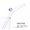 custom logo colored glass drinking straw